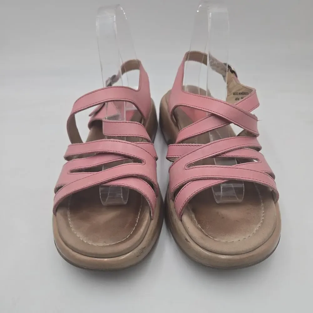 Dansko Y2K Pink Tan Leather Ankle Strap Strappy Sandal Women 9.5 EU 40 Shoe